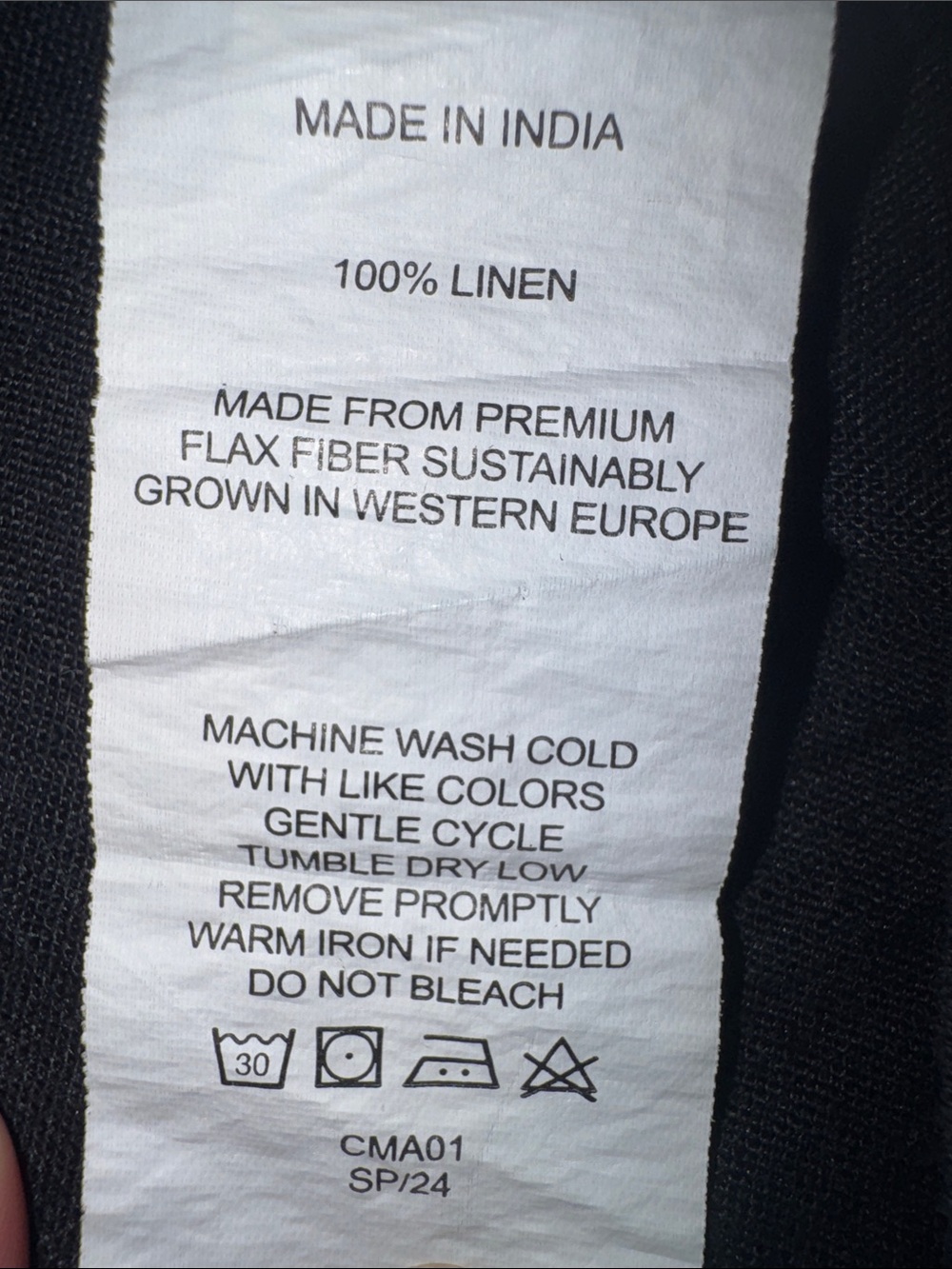 Quince 100% European Linen Short Sleeve Top - Black - Size XL - Picture 4 of 4